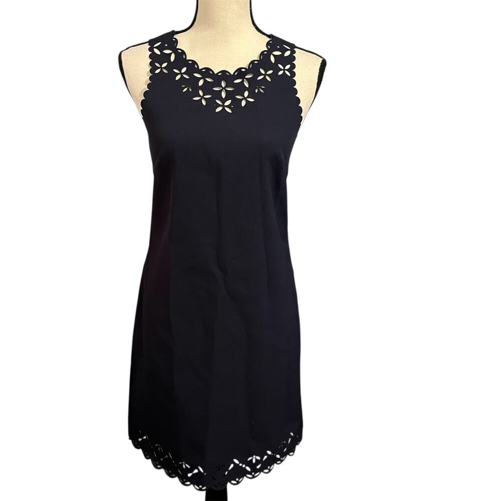 J. Crew | Classic Women's Navy Blue Laser Sheath Dress Sz 00 Preppy Minimalist